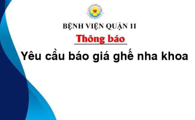 Thông báo yêu cầu báo giá ghế nha khoa